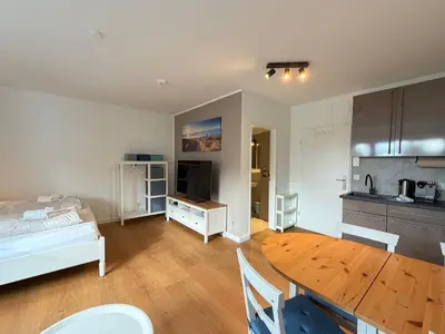 Küche/Küchenzeile in der Unterkunft Beachfront Studio - 1 Strandreihe