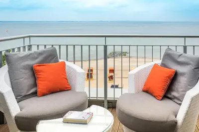 Ein Balkon oder eine Terrasse in der Unterkunft Strandhotel Luv