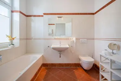 Ein Badezimmer in der Unterkunft Seebadvilla