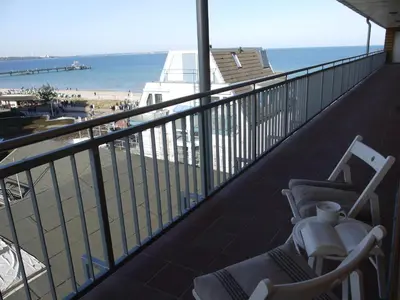 Ein Balkon oder eine Terrasse in der Unterkunft Strandperle 3