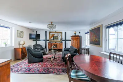 Ein Sitzbereich in der Unterkunft Ferienwohnung Coco