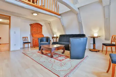 Ein Sitzbereich in der Unterkunft Ferienwohnung Coco