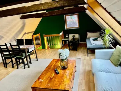 Ein Sitzbereich in der Unterkunft Ferienwohnung Coco
