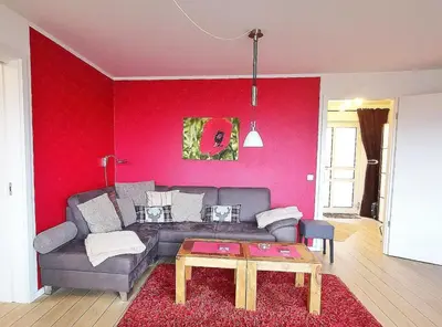 Ein Sitzbereich in der Unterkunft Apartmentvermittlung Mehr als Meer - Objekt 60
