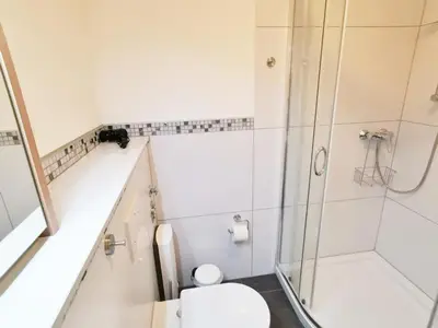 Ein Badezimmer in der Unterkunft Apartmentvermittlung Mehr als Meer - Objekt 46