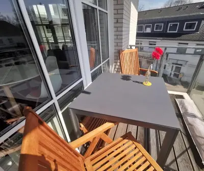 Ein Balkon oder eine Terrasse in der Unterkunft Apartmentvermittlung Mehr als Meer - Objekt 18