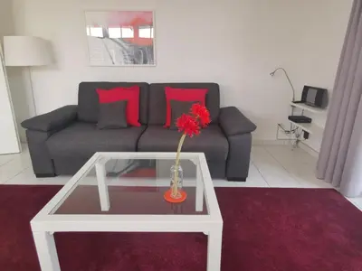 Ein Sitzbereich in der Unterkunft Apartmentvermittlung Mehr als Meer - Objekt 18