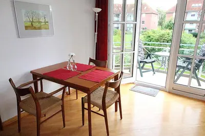 Ein Balkon oder eine Terrasse in der Unterkunft Apartmentvermittlung Mehr als Meer - Objekt 16