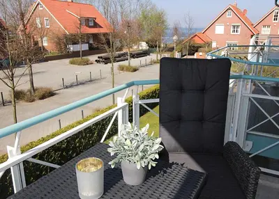Ein Balkon oder eine Terrasse in der Unterkunft Apartmentvermittlung Mehr als Meer - Objekt 5