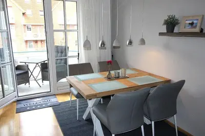 Ein Sitzbereich in der Unterkunft Apartmentvermittlung Mehr als Meer - Objekt 5