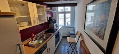 Küche/Küchenzeile in der Unterkunft Apartments im Einhornhaus
