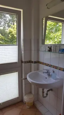 Ein Badezimmer in der Unterkunft FeWo Machedanz am Hafen Timmendorfer Strand OT Niendorf