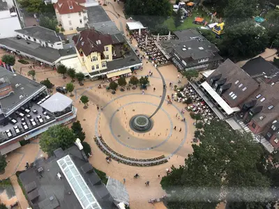 Blick auf Ferienwohnung am Mühlenpark aus der Vogelperspektive
