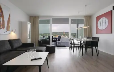 Ein Sitzbereich in der Unterkunft Priwallpromenade 2, Whg 9