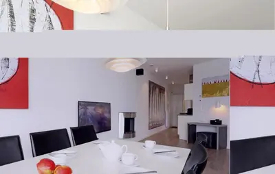 Ein Sitzbereich in der Unterkunft Priwallpromenade 2, Whg 9