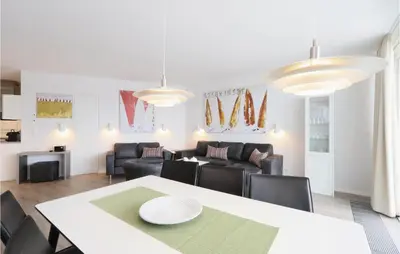 Ein Sitzbereich in der Unterkunft Priwallpromenade 2, Whg 9