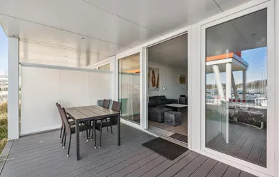Ein Balkon oder eine Terrasse in der Unterkunft Priwallpromenade 23, Whg 2