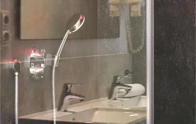 Ein Badezimmer in der Unterkunft Priwallpromenade 23, Whg 6