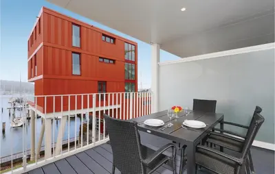 Ein Balkon oder eine Terrasse in der Unterkunft Priwallpromenade 23, Whg 8