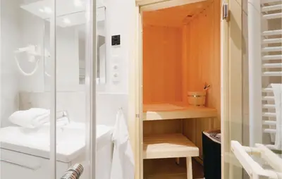 Ein Badezimmer in der Unterkunft Priwallpromenade 23, Whg 11