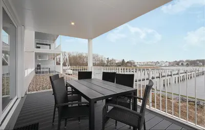 Ein Balkon oder eine Terrasse in der Unterkunft Priwallpromenade 27, Whg 2