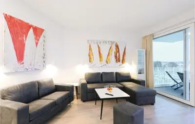 Ein Sitzbereich in der Unterkunft Priwallpromenade 29, Whg 19