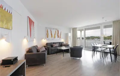 Ein Sitzbereich in der Unterkunft Priwallpromenade 31, Whg 20
