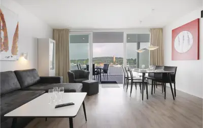 Ein Sitzbereich in der Unterkunft Priwallpromenade 31, Whg 26