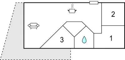 Grundriss der Unterkunft Dünenvilla 1, Whg 1