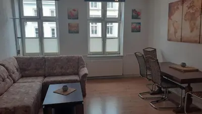 Ein Sitzbereich in der Unterkunft 2-Zimmer-Ferienwohnung im 1. Obergeschoss