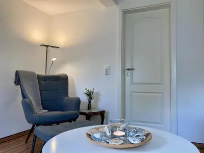 Ein Sitzbereich in der Unterkunft Ferienhaus Spatzenvilla