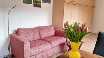 Ein Sitzbereich in der Unterkunft 1-Zimmer-Apartment 2 Hochparterre