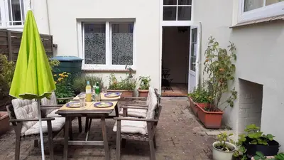 Ein Patio oder anderer Außenbereich in der Unterkunft 1-Zimmer-Apartment 2 Hochparterre