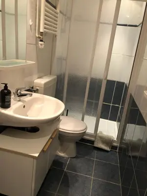 Ein Badezimmer in der Unterkunft Ferienwohnung 1 Hof Flüh