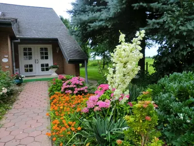 Ein Garten an der Unterkunft Ferienwohnung am Sophienberg