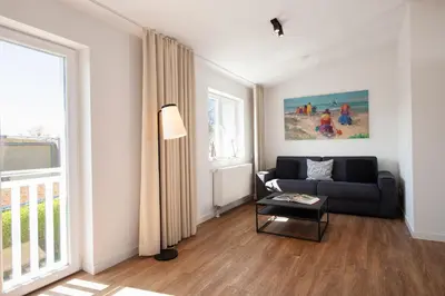 Ein Sitzbereich in der Unterkunft Hotel Meerzeit