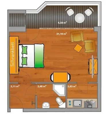 Grundriss der Unterkunft ancora Marina Haus 2 Nr 06, Typ 2