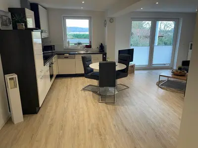 Küche/Küchenzeile in der Unterkunft Ferienwohnung mit Seeblick