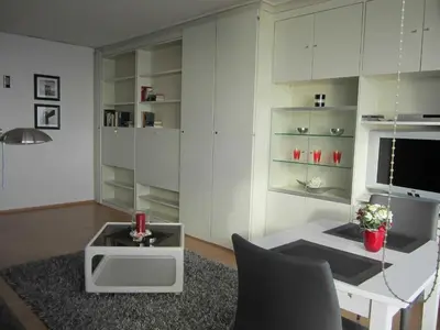 Küche/Küchenzeile in der Unterkunft Seeblick Apartment - in Plaza (Maritim) Residenz