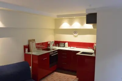 Küche/Küchenzeile in der Unterkunft Ferienwohnung am Meer