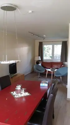 Ein Sitzbereich in der Unterkunft Ferienwohnung am Meer