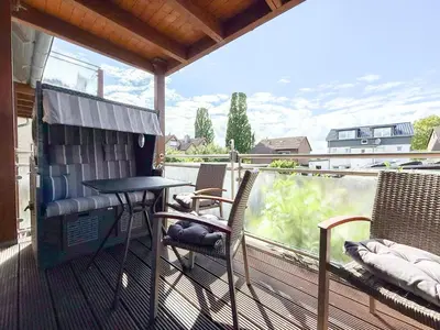 Ein Balkon oder eine Terrasse in der Unterkunft Gästehaus Passat