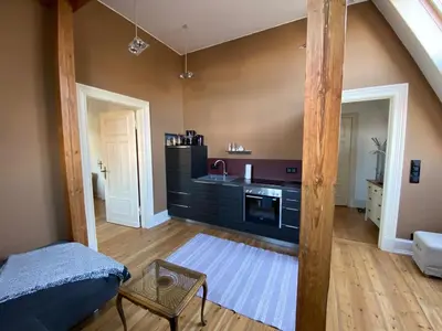 Küche/Küchenzeile in der Unterkunft Ferienwohnung Bamberger