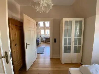 Ein Bett oder Betten in einem Zimmer der Unterkunft Ferienwohnung Bamberger