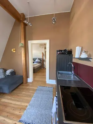 Küche/Küchenzeile in der Unterkunft Ferienwohnung Bamberger
