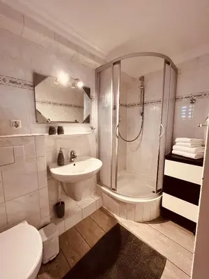 Ein Badezimmer in der Unterkunft Ostseehaus Dreesen Souterrain