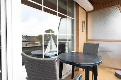 Ein Balkon oder eine Terrasse in der Unterkunft (DKK9b) Ferienwohnung Seestern