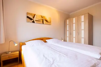 Ein Bett oder Betten in einem Zimmer der Unterkunft (DKK11) Ferienwohnung Strandburg