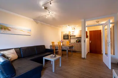 Ein Sitzbereich in der Unterkunft (DKK1d) Ferienwohnung Seemöwe