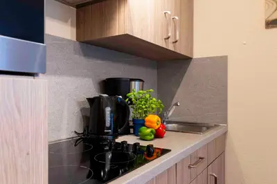 Küche/Küchenzeile in der Unterkunft (DKK1d) Ferienwohnung Seemöwe